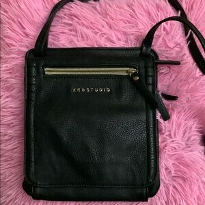 Kenneth Cole Black Leather Crossbody Bag
